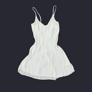 A.L.C. White Silk Slip Dress with Adjustable Spaghetti Straps